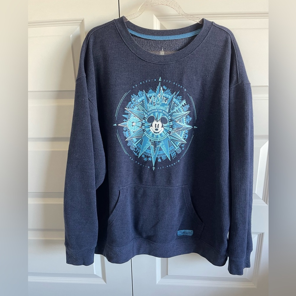 Disney Parks Authentic Sweatshirt Mickey Mouse Walt Disney World Logo Blue 2XL